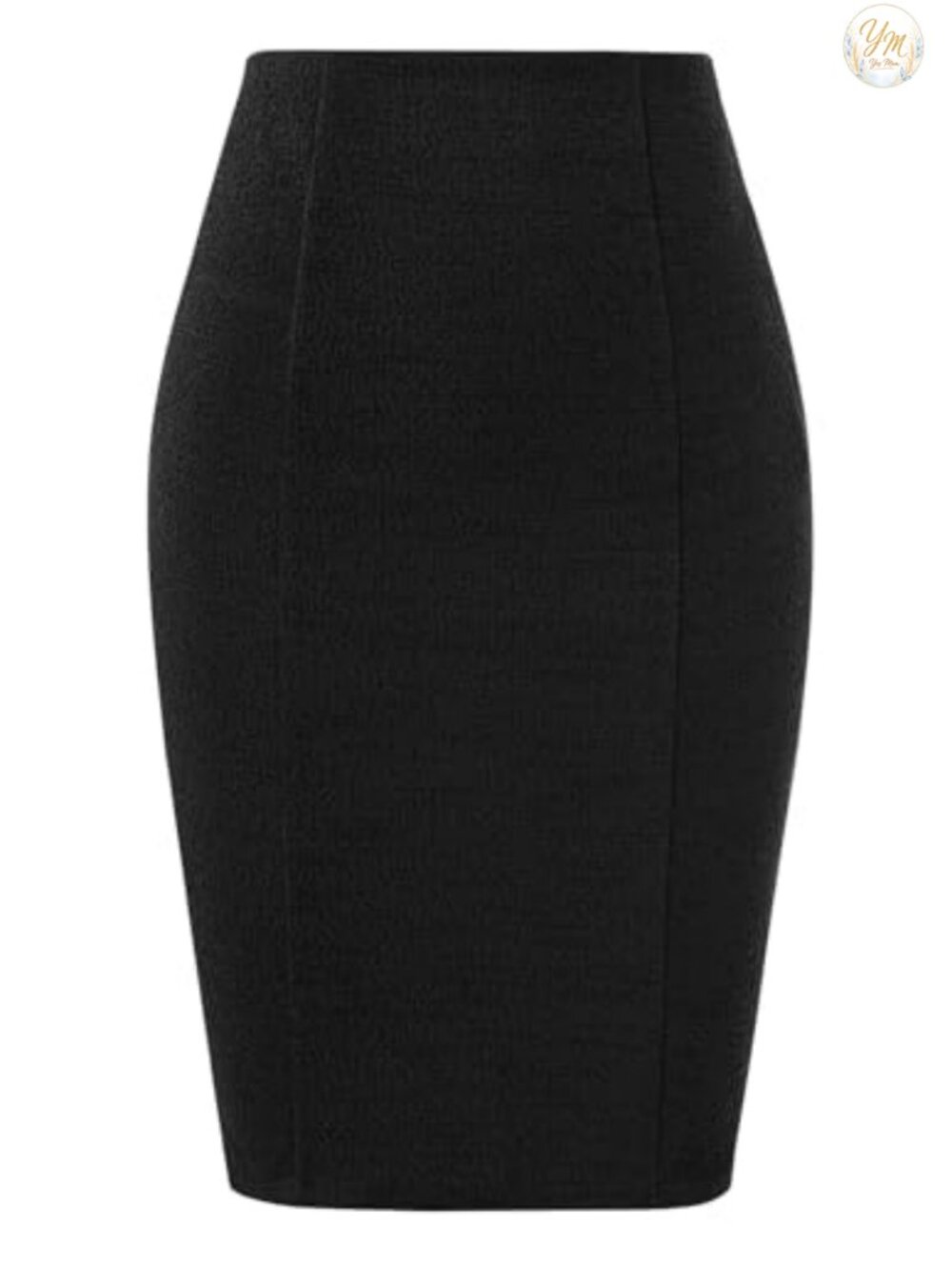 Tweed Plaid High Waist Knee Length Pencil Skirt Women Business Wear